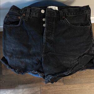 Agolde Charcoal Denim Cutoff Shorts